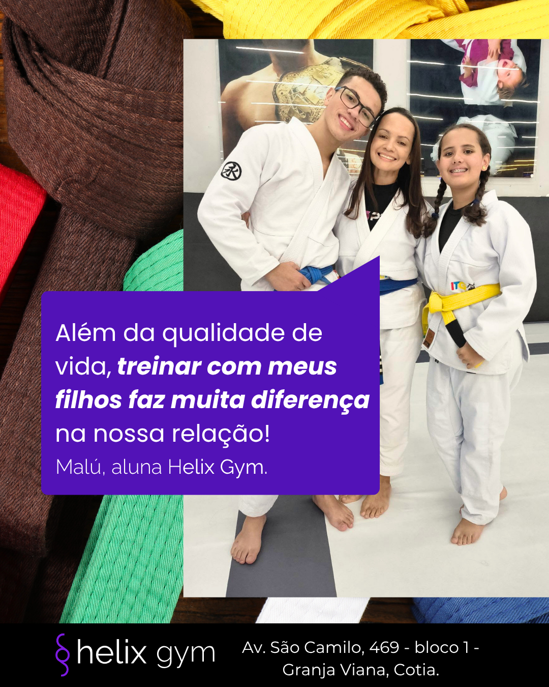Depoimento de Malú, aluna da Helix Gym